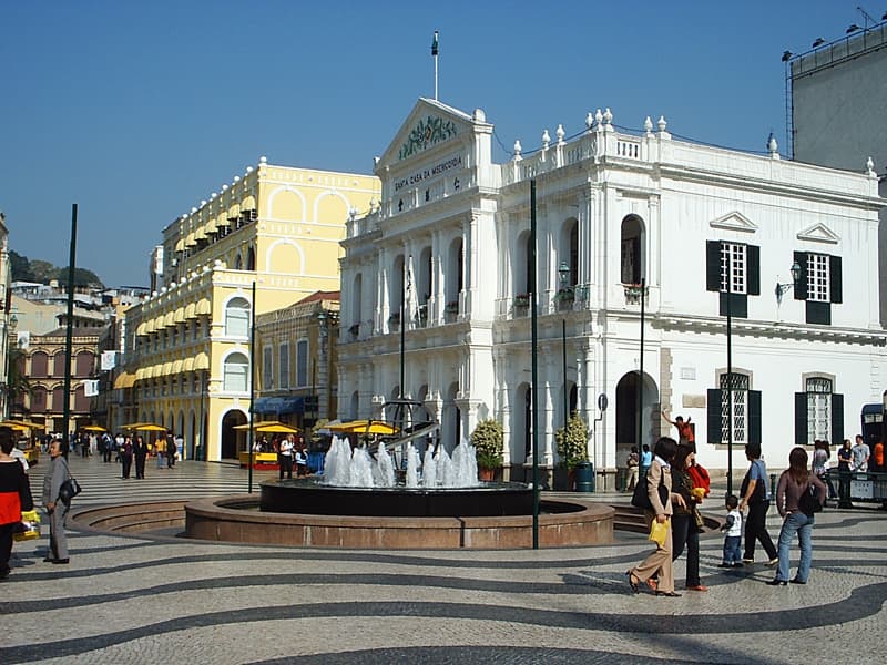 Wide view of central Macao around Senado Square